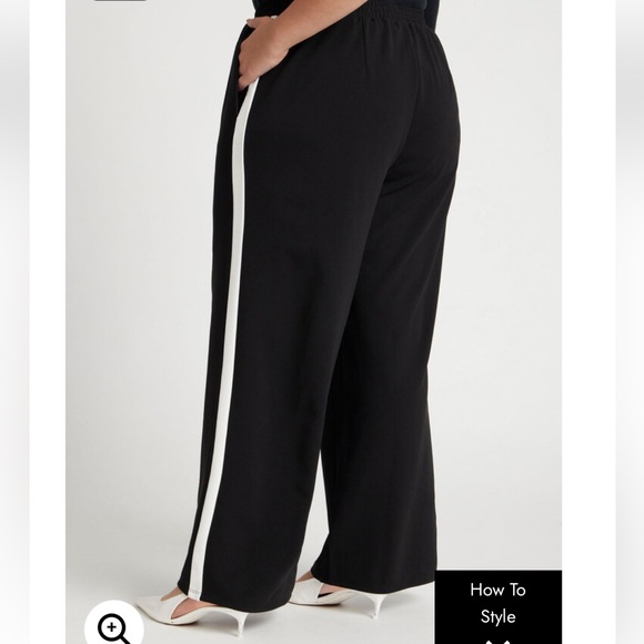 Eloquii Pants - Eloqui track trousers with white stripe, side pockets, size 14/16